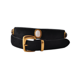 Suede Gemstone Belt: Caramel / Medium (M)