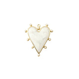 White Pearl Heart Scarf Charm - Barry Heart