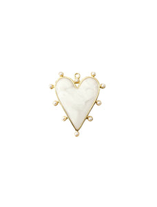 White Pearl Heart Scarf Charm - Barry Heart