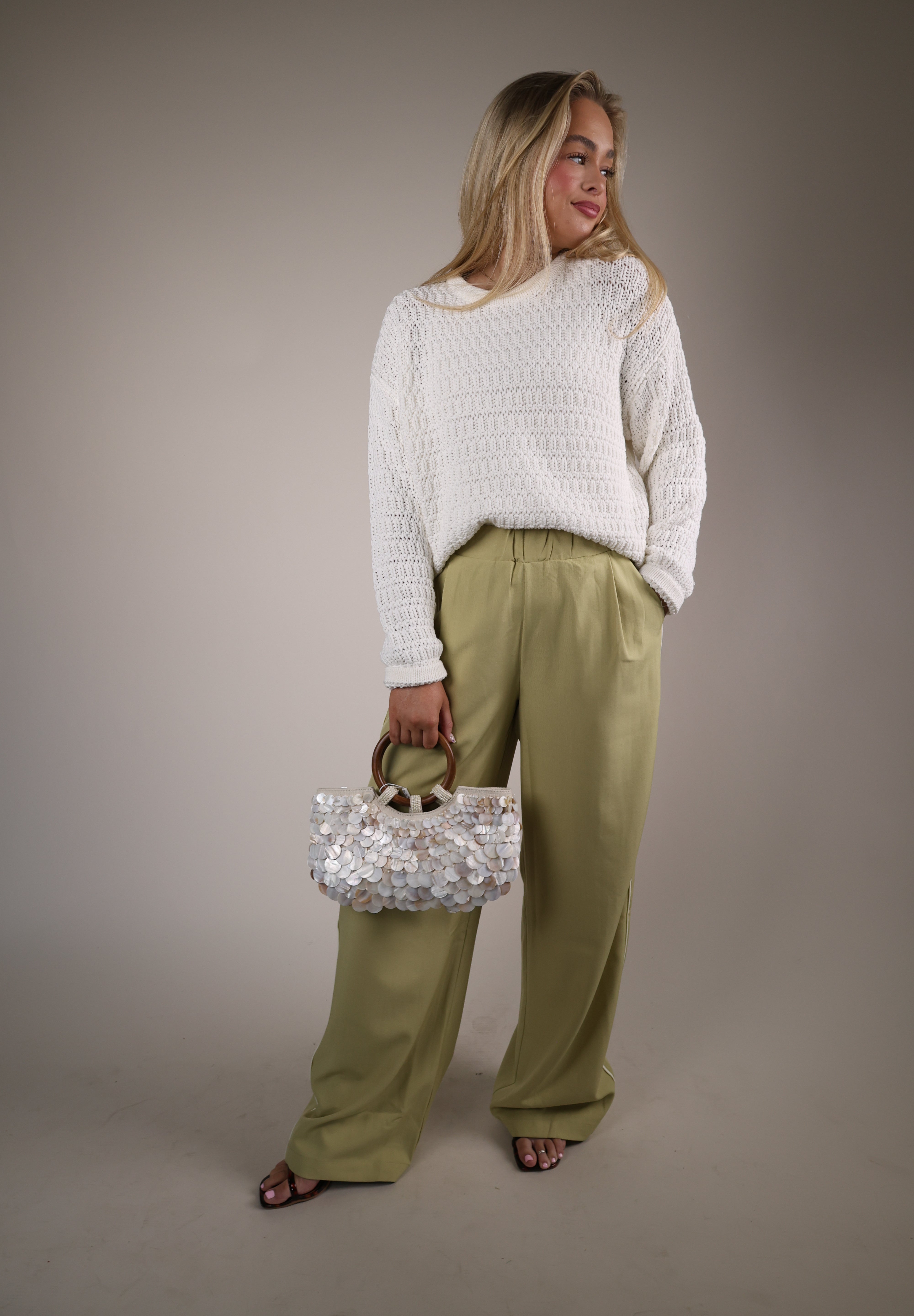 Great Escape pull on pant Shear Boutique spring 2026 yellow flowy pants relaxed fit vacation ready look