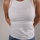 Boa rib tank white Shear Boutique spring 2026 fitted ribbed tank top women’s essential wardrobe staple