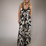 Athena Maxi Dress Shear Boutique spring collection 2026 ivory and black floral maxi dress flowy tiered skirt