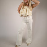 Shear Boutique citron stripe top spring 2026 strapless bubble top lightweight summer outfit feminine style