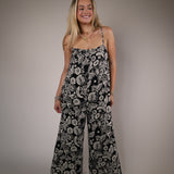 Day Off Luz floral jumpsuit Shear Boutique spring 2026 black floral one piece relaxed comfy outfit