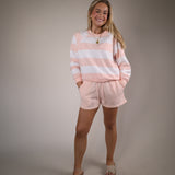 Shear Boutique spring 2026 peach lounge shorts relaxed fit cozy off duty outfit matching set