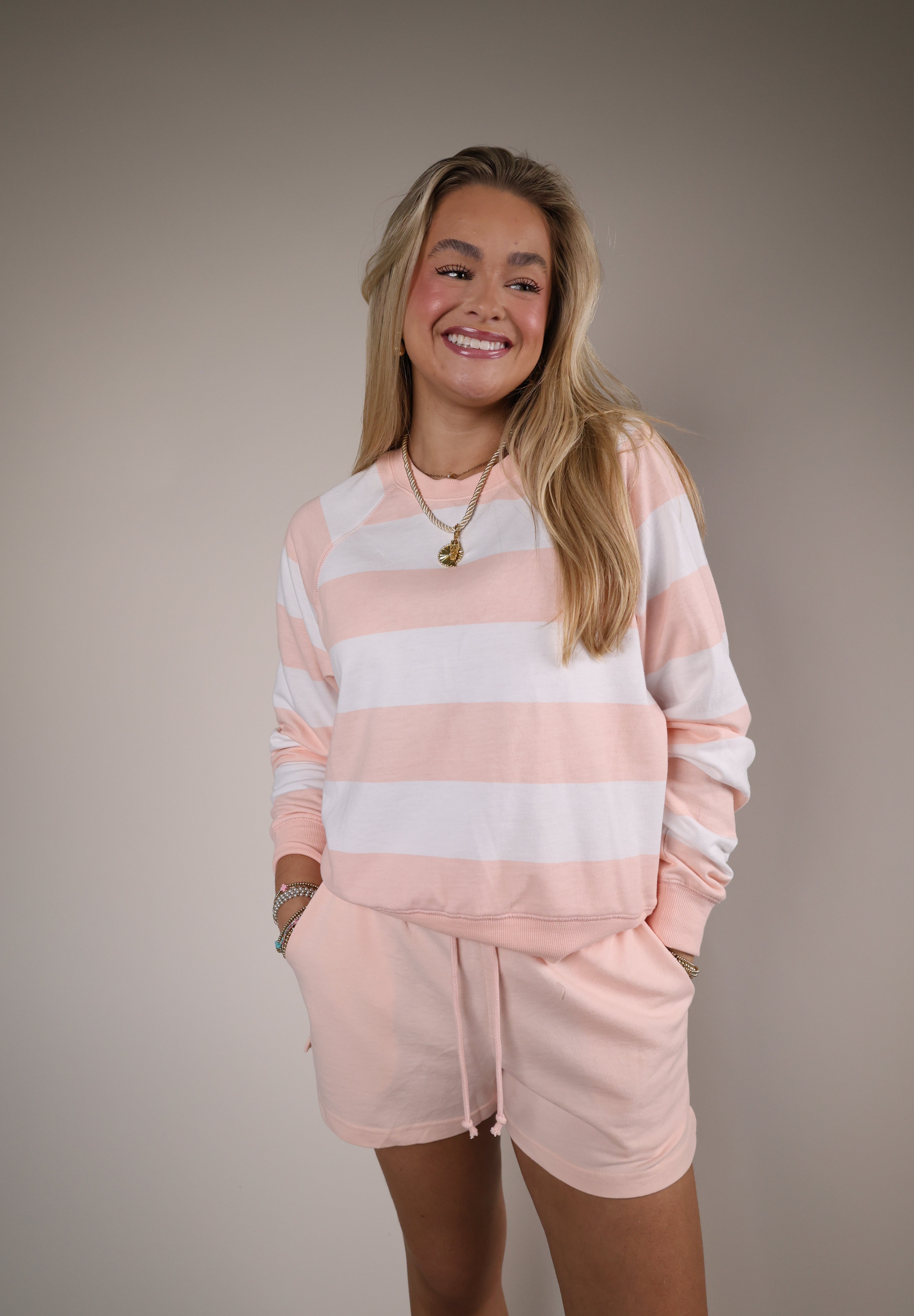 Birdie short Shear Boutique spring 2026 peach lounge shorts soft relaxed fit casual comfy outfit