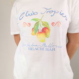 Z Supply Club Tropics graphic tee in cream with relaxed boyfriend fit and beach-inspired design.