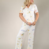 Women’s Z Supply Vintage Tropic lounge pants featuring a soft ivory fabric with playful beach-inspired graphics.