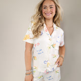 Relaxed Z Supply Tropic PJ shorts with lightweight fabric and beach-themed print.
