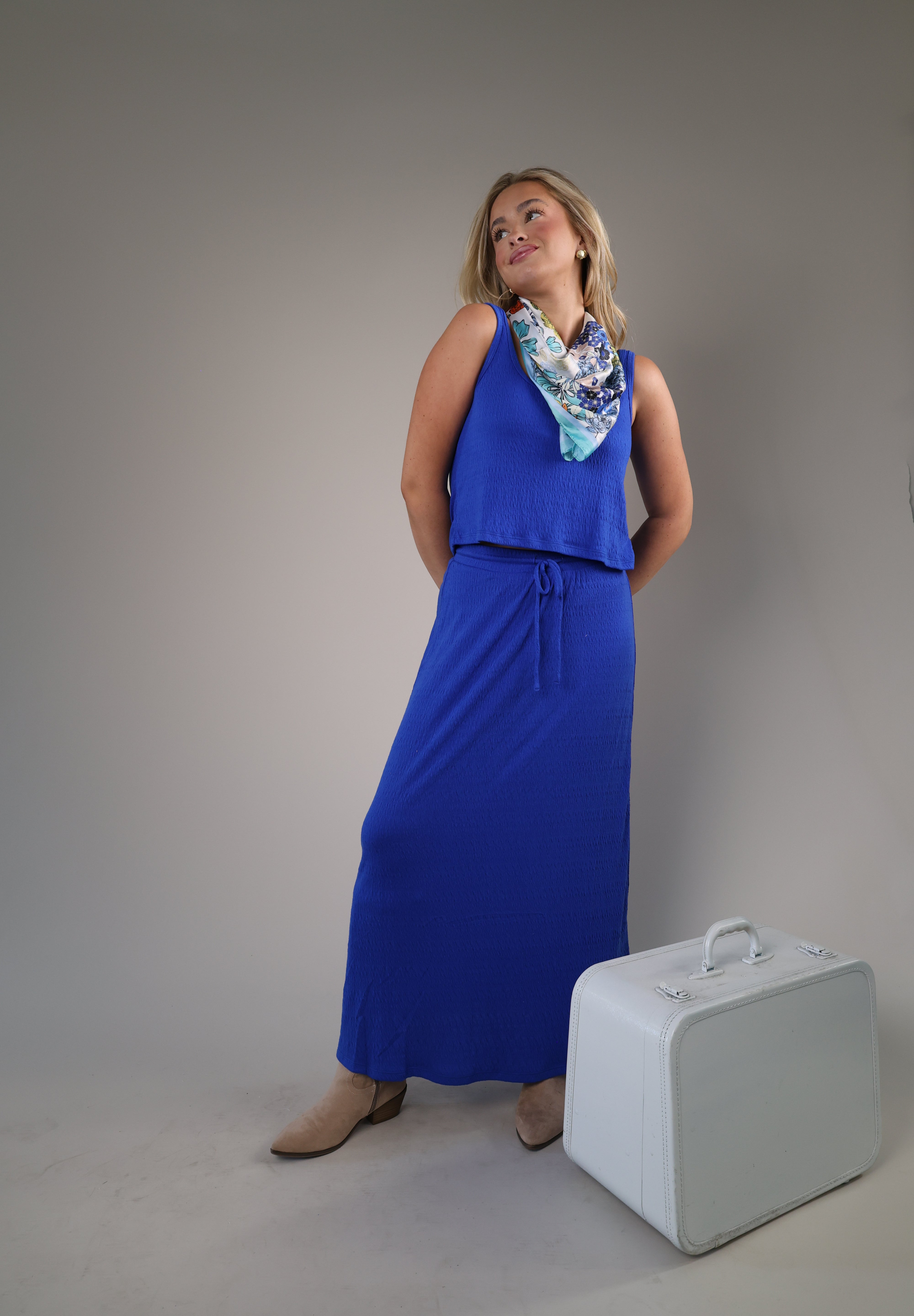 Z Supply Joanna sleeveless top in cobalt blue with a relaxed shape and lightweight fabric.