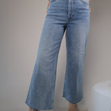 Light blue Pistola Lana Crop denim featuring a high waist, relaxed wide leg, and subtle fading.