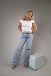 Springtime Suede Belt: Taupe