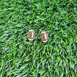 Glitter Football Studs // Game Day Earrings, Jewelry