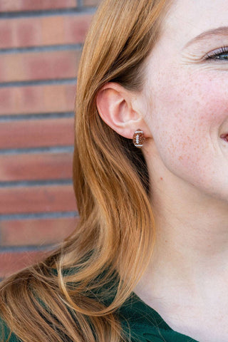 Glitter Football Studs // Game Day Earrings, Jewelry