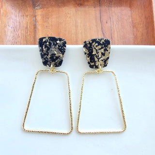 Ariana Earrings - Black Gold Flake // Holiday, Christmas, Gifts