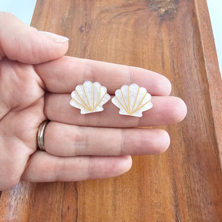 Seashell Studs - Pink Pearl // Earrings, Spring, Summer, Shell