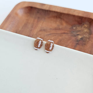Glitter Football Studs // Game Day Earrings, Jewelry