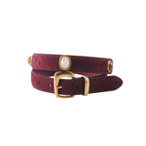 Suede Gemstone Belt: Caramel / Medium (M)
