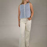 Steve Madden Annya sweater vest blue ice Shear Boutique spring 2026 sleeveless knit top