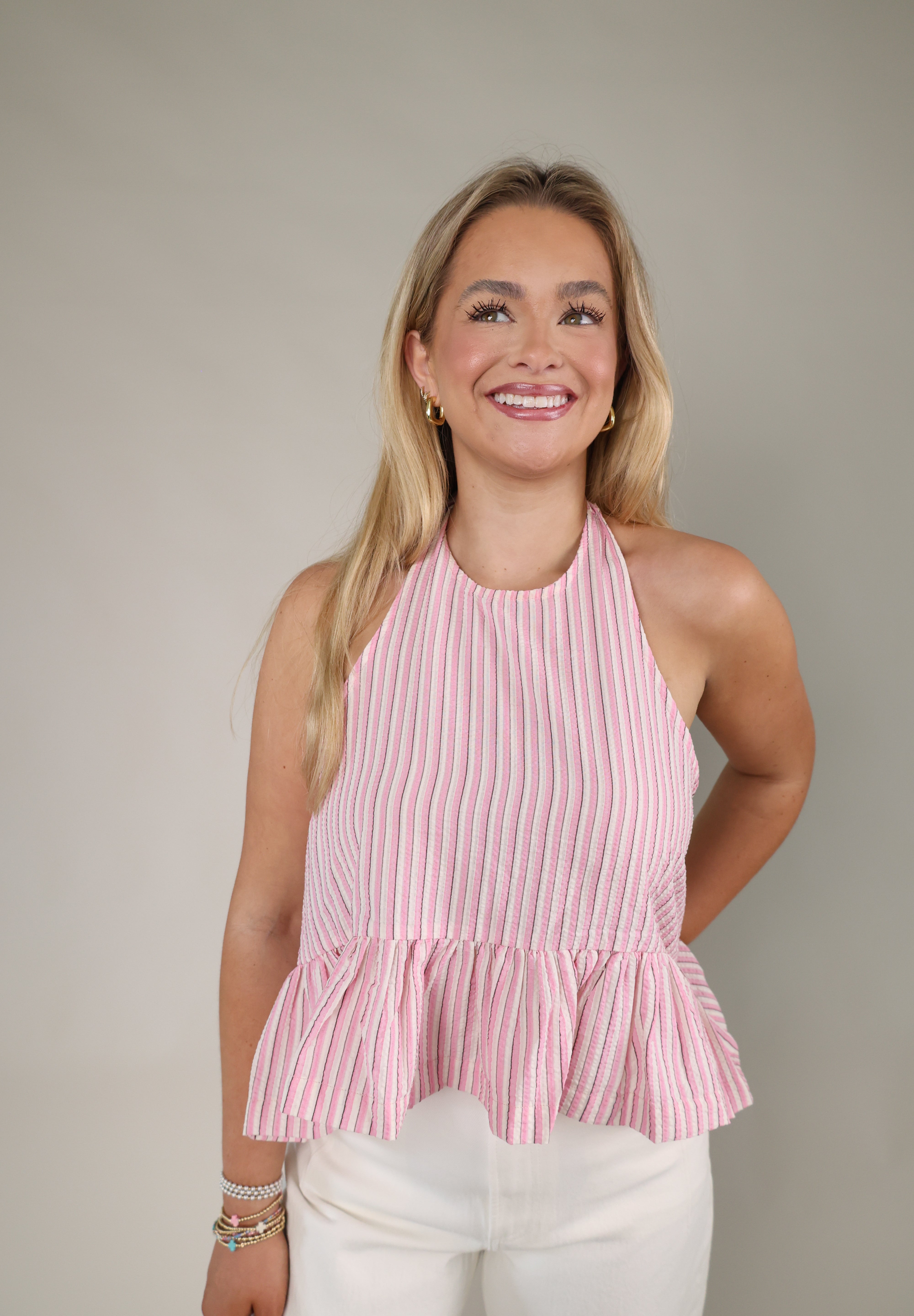 Shear Boutique pink top spring 2026 women’s blouse lightweight feminine everyday wear