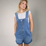 Shear Boutique Spring 2026 denim shortalls women’s mid indigo romper casual overall shorts outfit