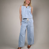high rise utility denim pants women relaxed fit straight leg jeans