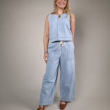 soft lightweight denim pants women straight leg summer jeans