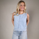 soft denim tank top women breathable summer outfit