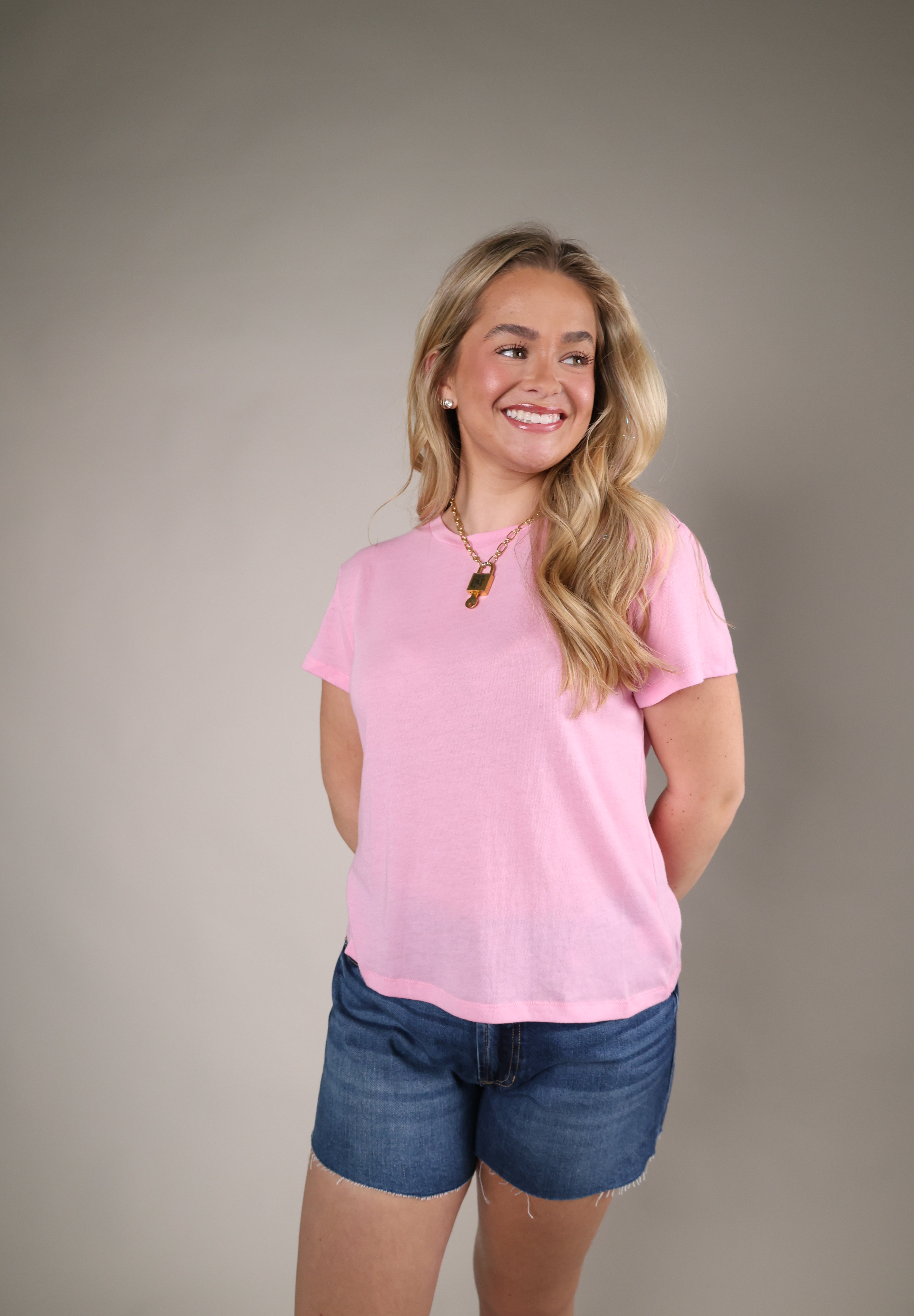 women’s cotton t shirt relaxed fit summer tee pink blue white