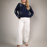 relaxed fit cotton sweater women long sleeve lightweight summer knit