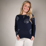coastal knit sweater women navy lightweight summer layering sweater
