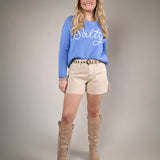 women’s salty graphic sweater coastal summer lightweight knit top