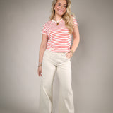 women’s striped crew neck tee soft cotton casual outfit summer