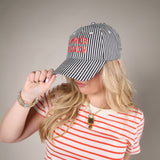 striped apres beach dad hat adjustable cotton summer accessory