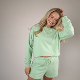 Sprout green shorts Shear Boutique spring 2026 soft relaxed lounge shorts everyday outfit
