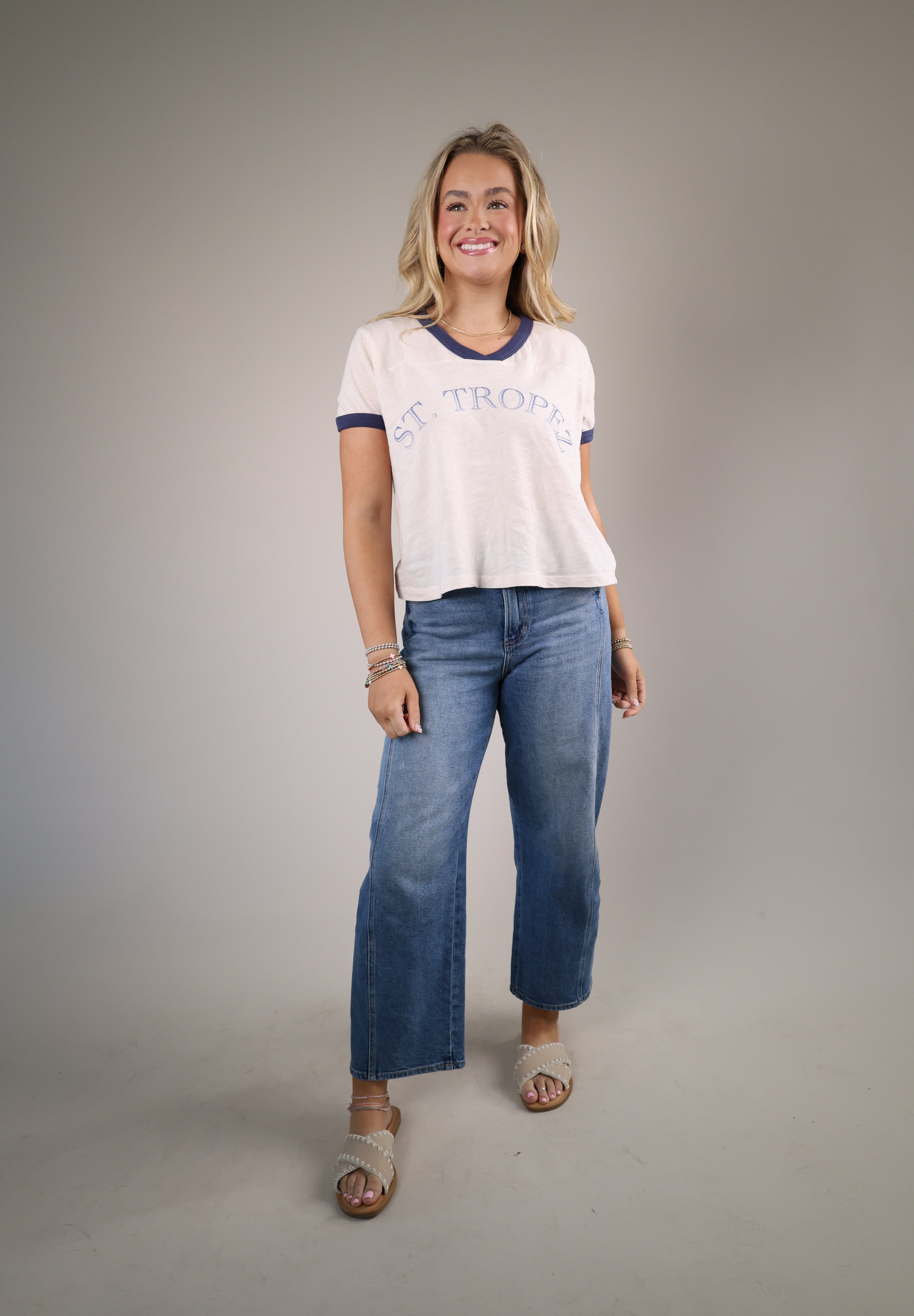 Shear Boutique Spring 2026 striped rugby tee women’s relaxed fit casual sporty t shirt everyday outfit