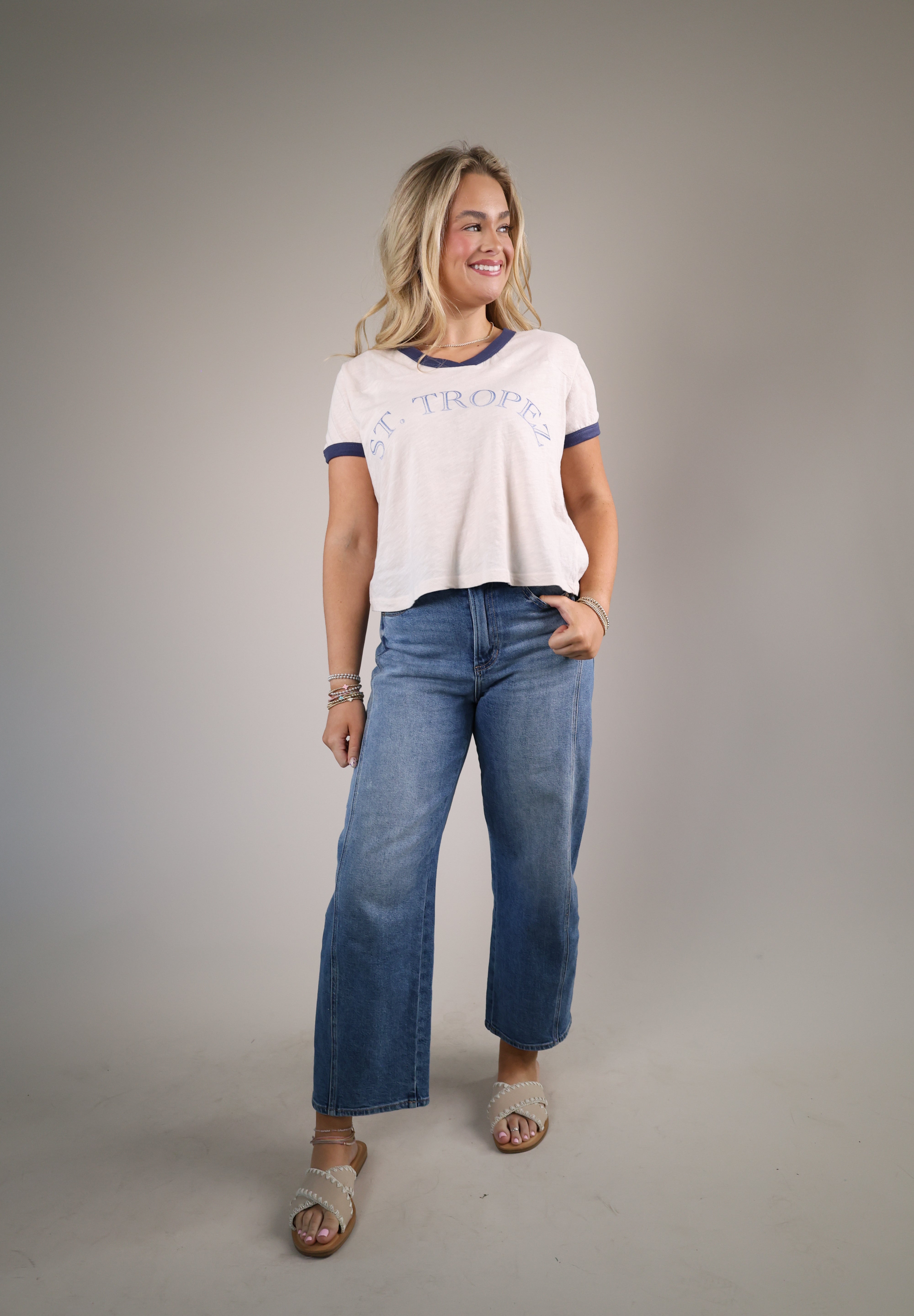 Women’s striped rugby tee Shear Boutique spring collection 2026 long sleeve casual chic top