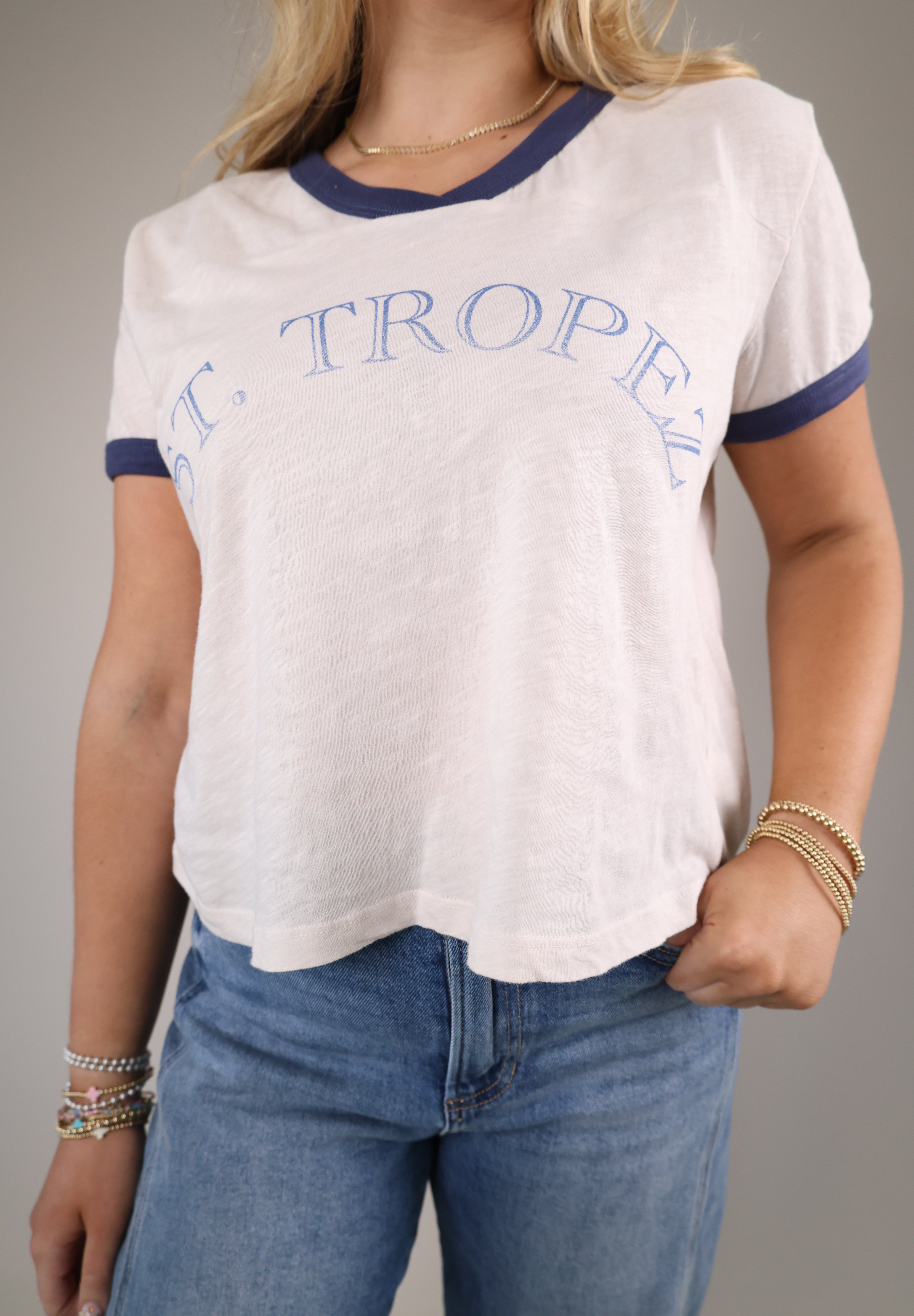 St Tropez rugby tee Shear Boutique spring 2026 striped long sleeve top relaxed casual style