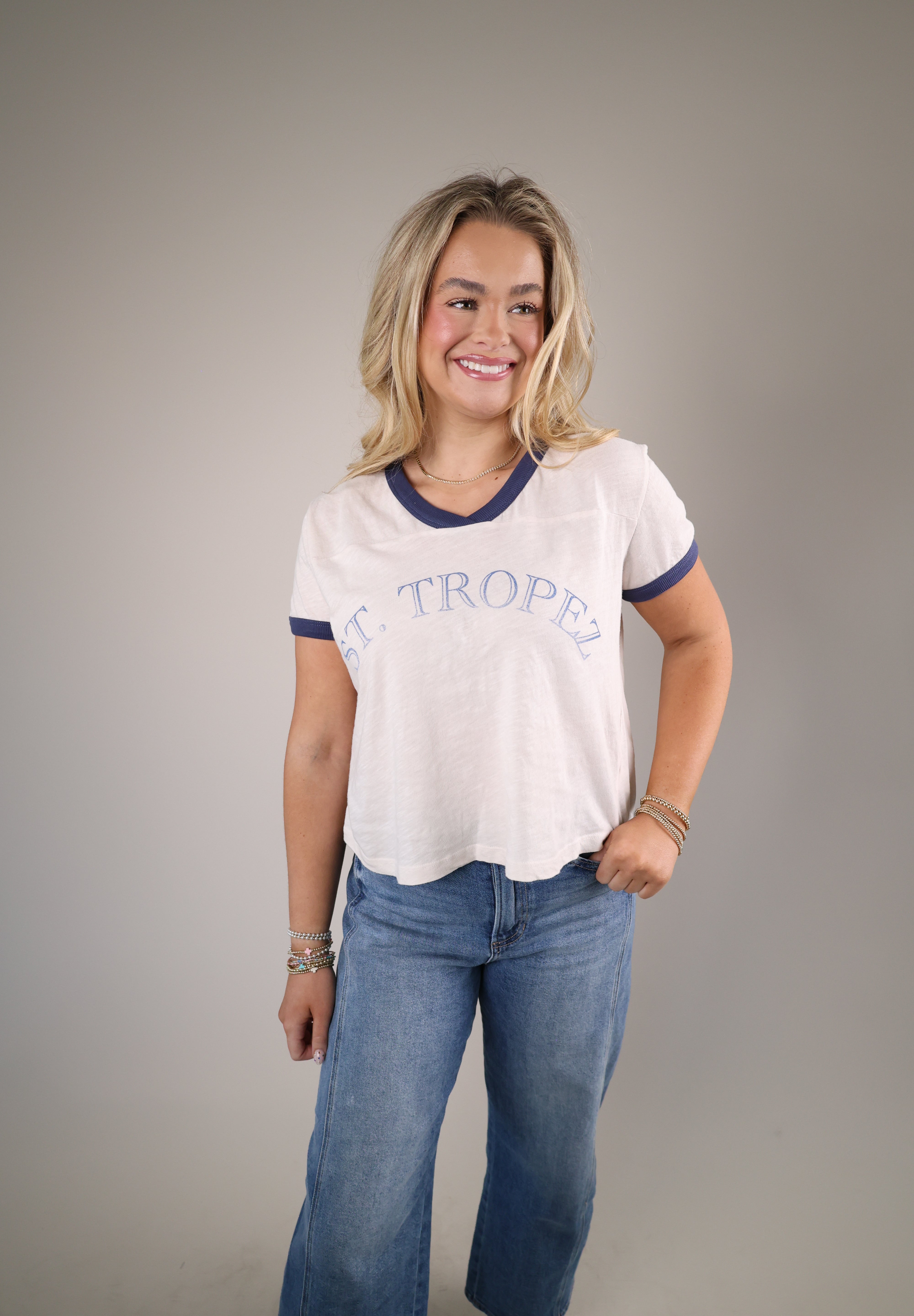 Shear Boutique striped rugby shirt spring 2026 women’s relaxed fit sporty tee casual outfit