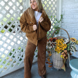 Classic women’s trucker jacket with stretch and western back yoke