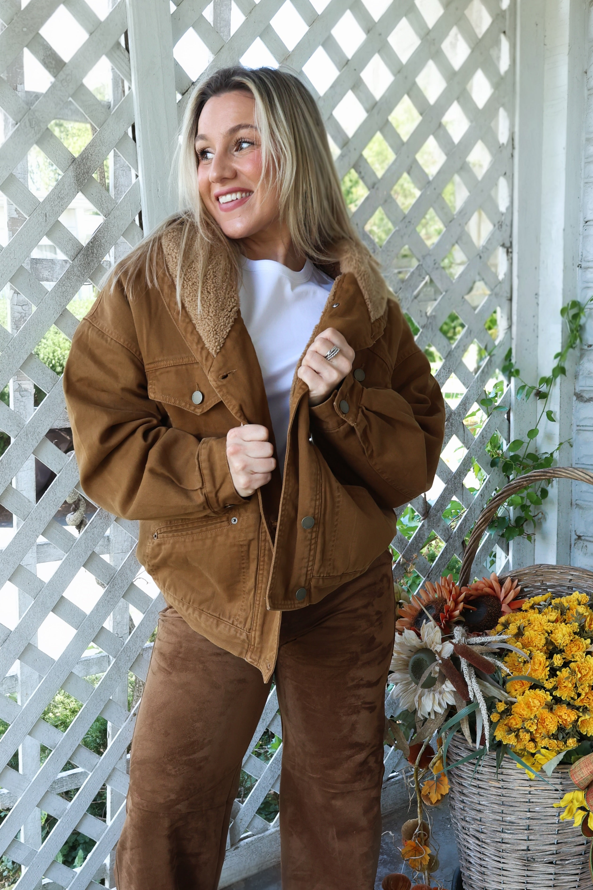 Winslow denim trucker jacket for women with western-inspired details