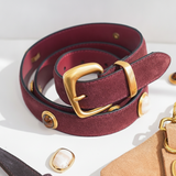 Suede Gemstone Belt: Caramel / Medium (M)