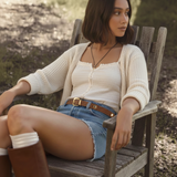 Suede Gemstone Belt: Burgundy