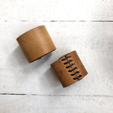 Naturally Dyed Leather Bolo Bandana Cuff: Dark brown