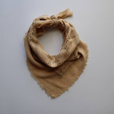 Oatmeal Classic Print Naturally Raw Silk Bandana -black ink