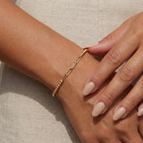 Classic Paperclip | Gold Filled Beaded Bracelet: Gold Filled / Stretchy 6.5"