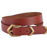 Boho Triangular Buckle Belt: Black