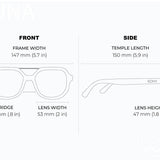 LUNA BRONZE Polarized Square Designer Fashion Sunglasses