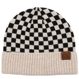 C.C Checkered Beanie: Pink