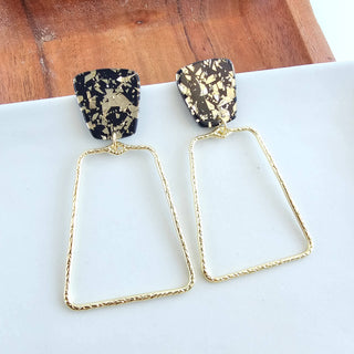 Ariana Earrings - Black Gold Flake // Holiday, Christmas, Gifts